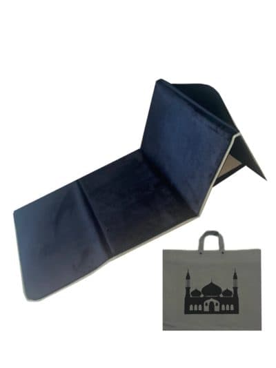 Tapis de prière pliable avec dossier – NOIR